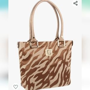 👑AK ANNE KLEIN Perfect Tote Mane Trinity in Khaki/Dusty